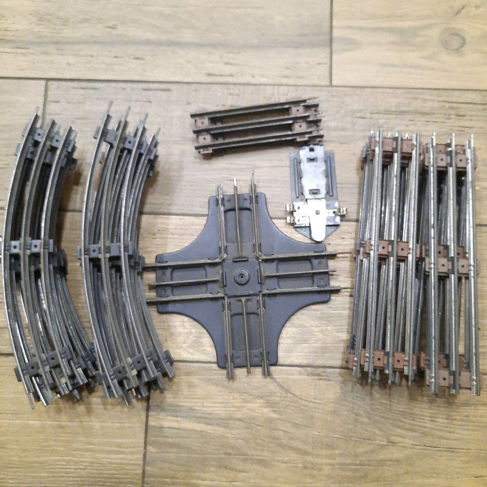 Vintage Lionel Marx K-Line train track set straight curve 90-degree cross over